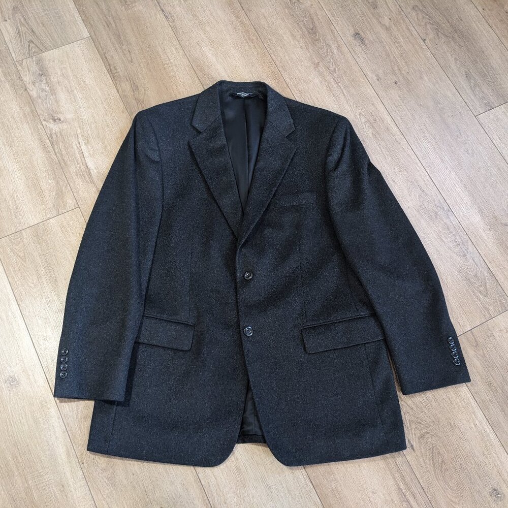 Pronto Uomo Blazer Mens 42R Dark Gray 100% Cashmere Couture Sports Coat Jacket